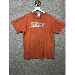 M&O Knits Culiacan Sinaloa Mexico T-Shirt Men's Burnt Orange Crew Neck -‎ Large